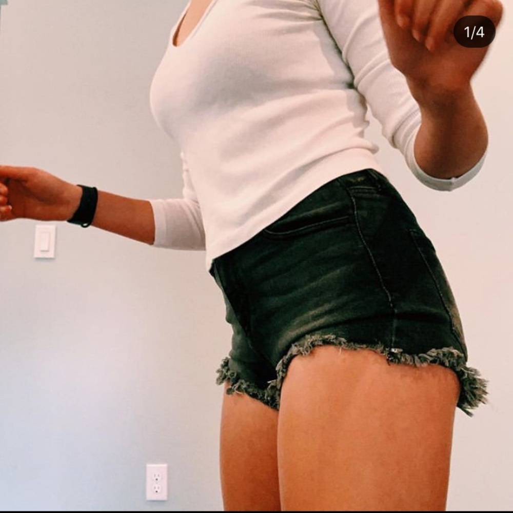 Black jean shorts